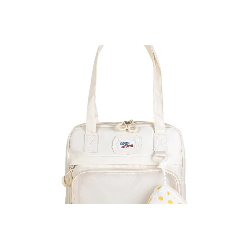 Fillove Fabric Shoulder Bag Jelly Bag Women's Beige-3