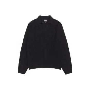 Stussy SS24 OPEN KNIT COLLARED SWEATER Knitwear Men's