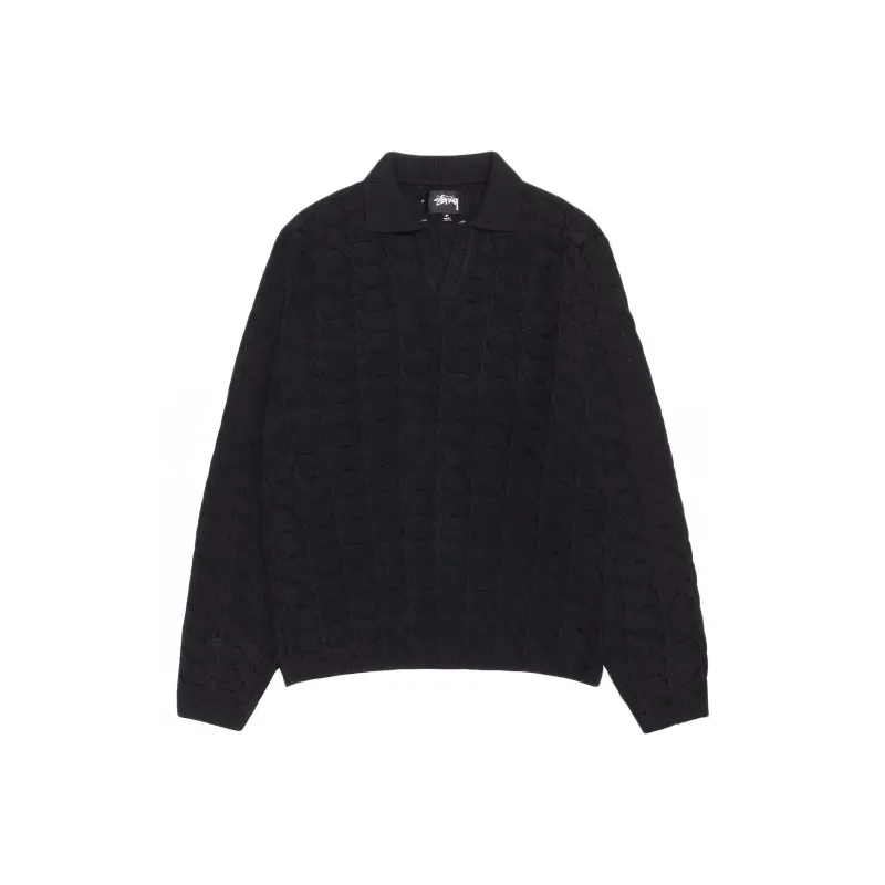 Stussy SS24 OPEN KNIT COLLARED SWEATER Knitwear Men's-5