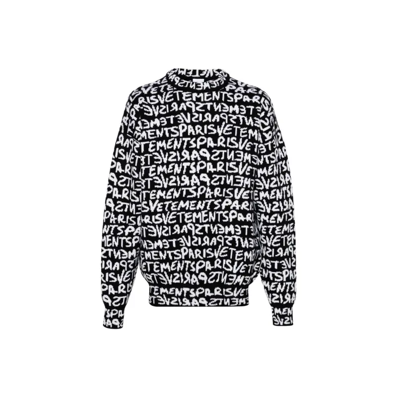 Vetements Intarsia-knit Logo Wool Jumper-0