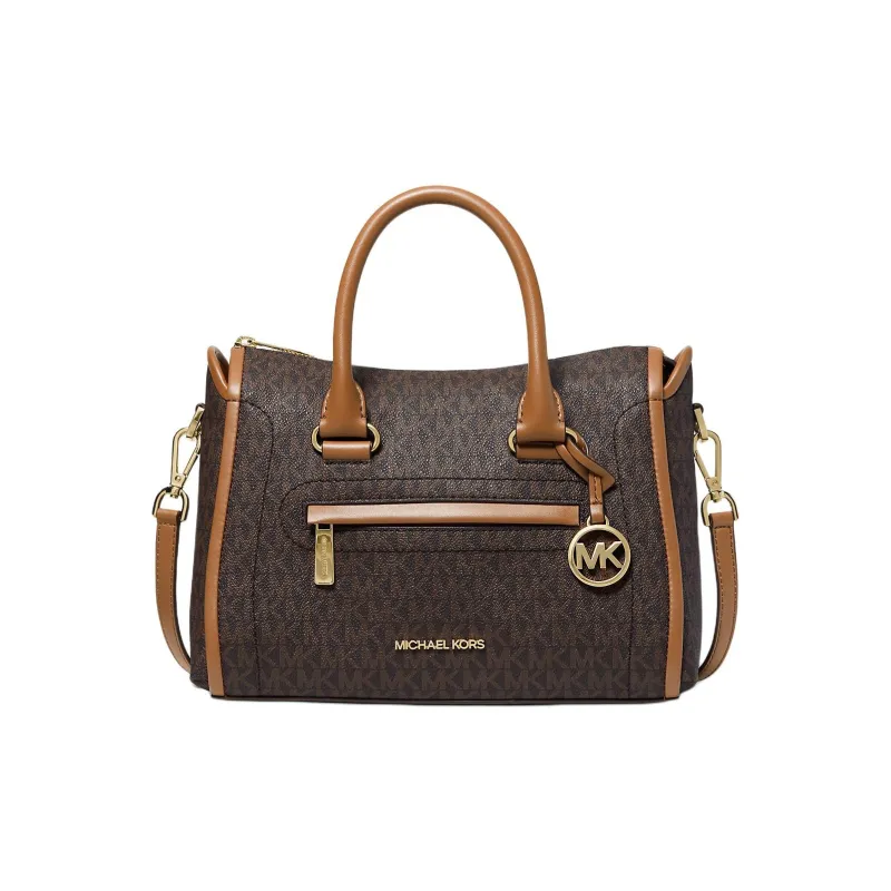 MICHAEL KORS Carine Artificial Leather Shoulder Bag, Crossbody Bag, Handbag Medium Size Women's Dark Brown-3
