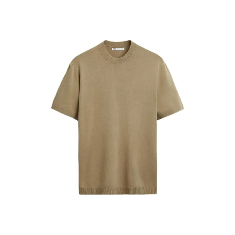 ZARA T-Shirts Men Light Camel-0