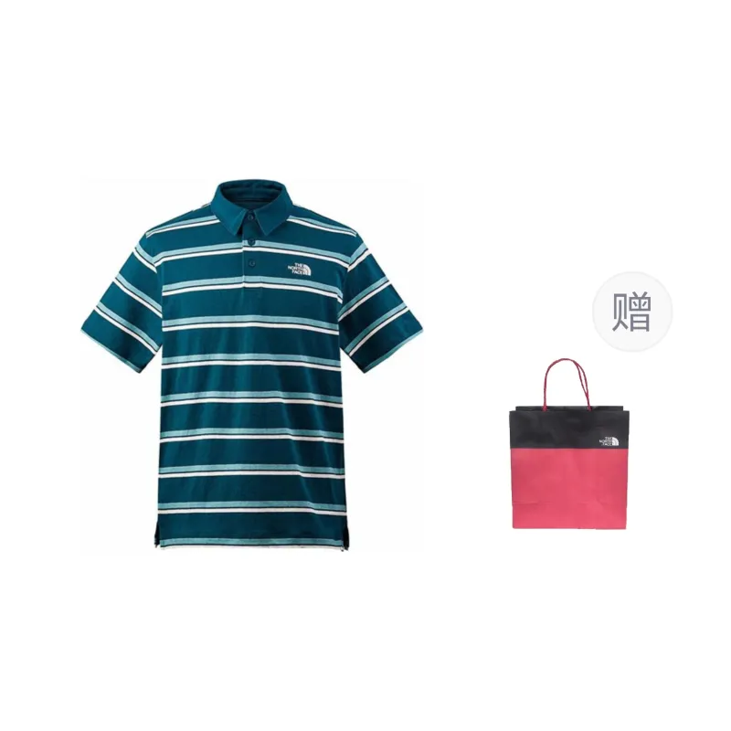 THE NORTH FACE Polo Shirt Men Blue Shopping Bag Included-0