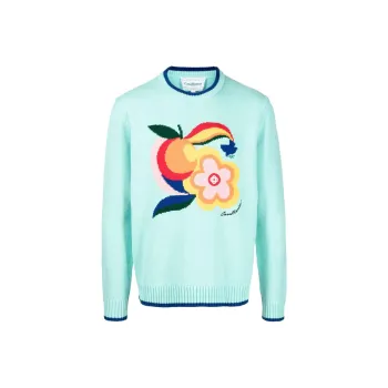 CASABLANCA Logo-patch Intarsia Knit Jumper