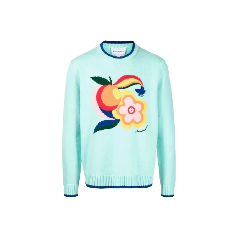 CASABLANCA Logo-patch Intarsia Knit Jumper-0
