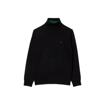 LACOSTE Logo Embroidered Turtleneck Jumper