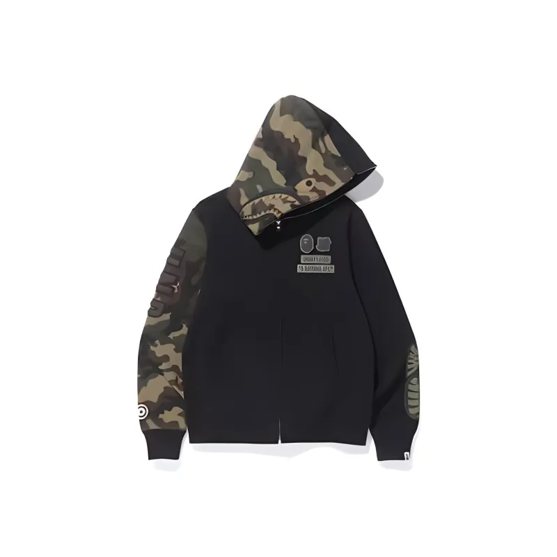 Bape X Undwoodland Camo Shark Hoodie-2