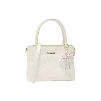 Three Blessings PU Shoulder Bag, Crossbody Bag, Handbag Medium Size Women's Beige