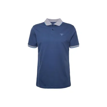 BARBOUR SS24 Polo Shirt Men's Dark Denim Color