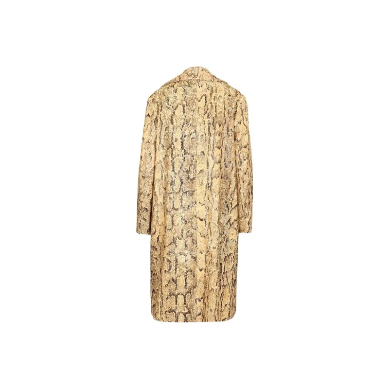 DRIES VAN NOTEN Sequin Snakeskin Coat Beige-1