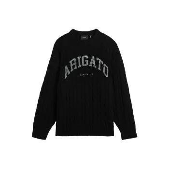 Axel Arigato Logo Printed Cableknit Sweater