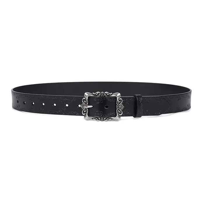 YUZHAOLIN Cow Split Leather Belts Unisex Width 3.3CM-0