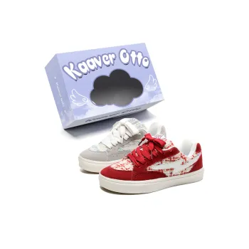 KAAVER OTTO Anti Slip And Wear Resistant Lightweight Low Top Skateboard Shoes Unisex Chanel Inspired Red