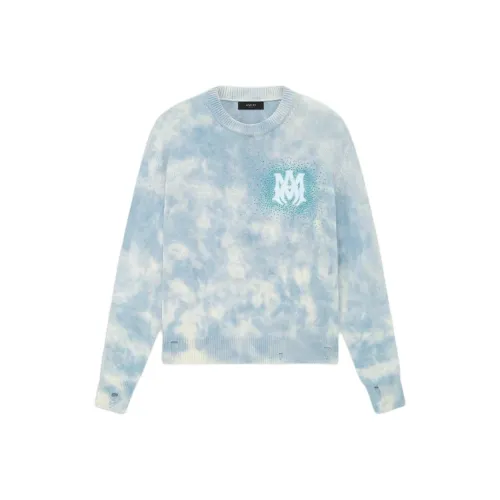 AMIRI Crystal Crewneck- Ashley Blue Sweater Men's Blue