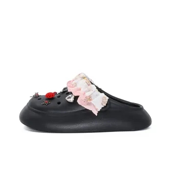 OUBT Gothic Millennium, Lace Trim Design Clogs Women's Black