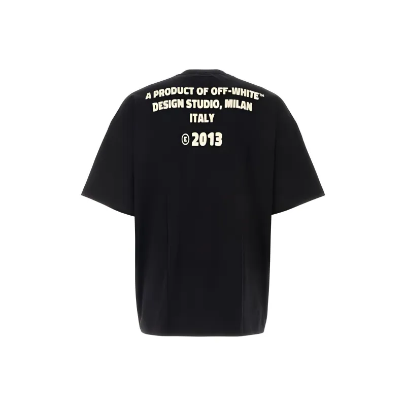 OFF WHITE Crystal Round Logo Over Short Sleeve Tee -1