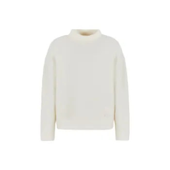EMPORIO ARMANI Virgin Wool Mock neck Jumper In A Links stitch Motif