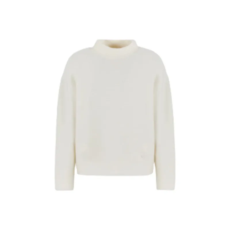 EMPORIO ARMANI Virgin Wool Mock neck Jumper In A Links stitch Motif-0