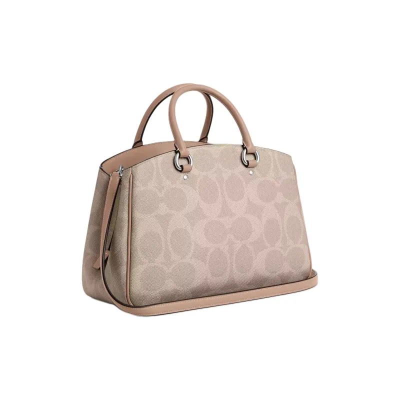 COACH Coated Canvas Tote Bag, Shopping Bag, Shoulder Bag, Handbag Tubas Women's Sand-1