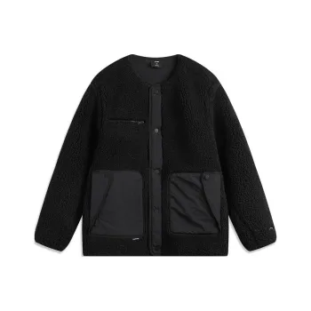 LiNing Crew Neck Single Breasted Warm Long Sleeved Knitwear Men's Black