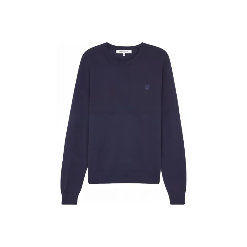 Maison Kitsune Bold Fox Head Patch Knitted Jumper-0