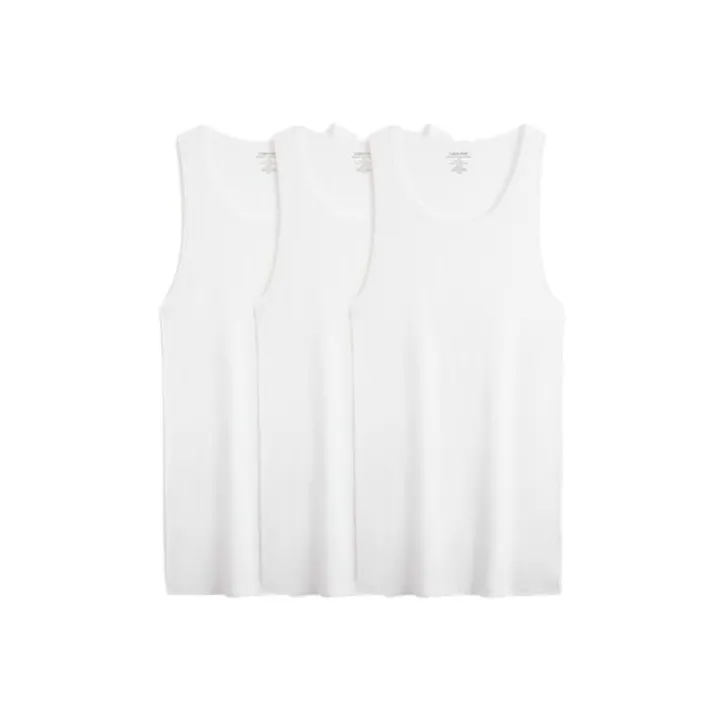 CALVIN KLEIN Tank Top Men's 3 Pack Moon White-0