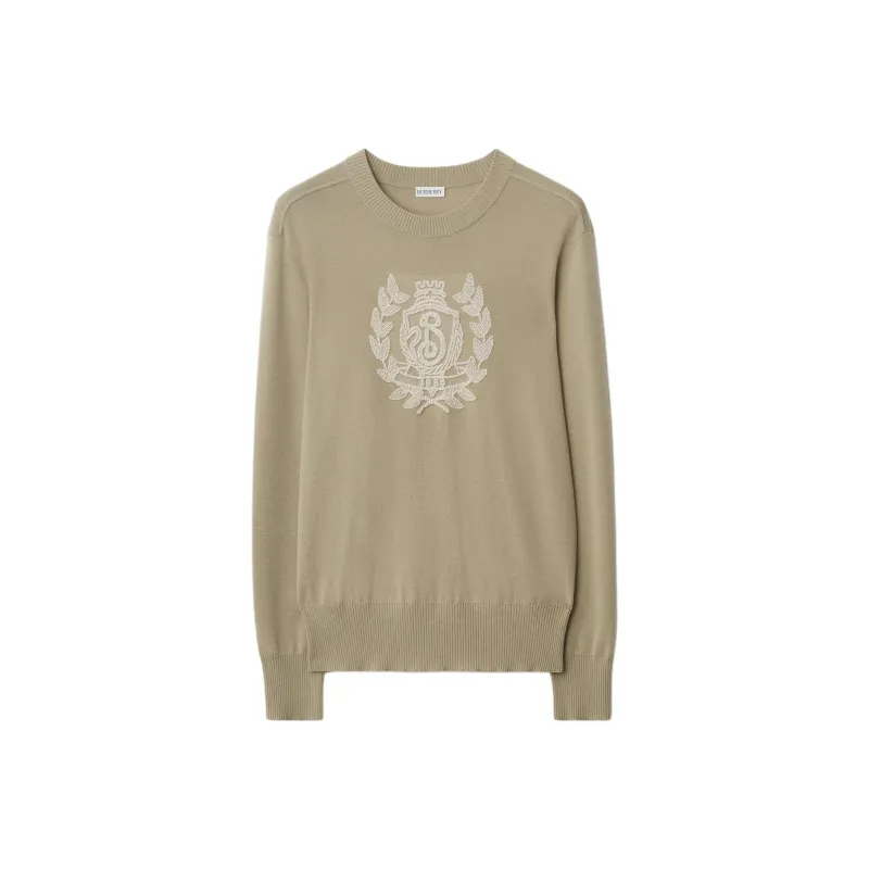Burberry B Crest Embroidered Knitted Jumper-0