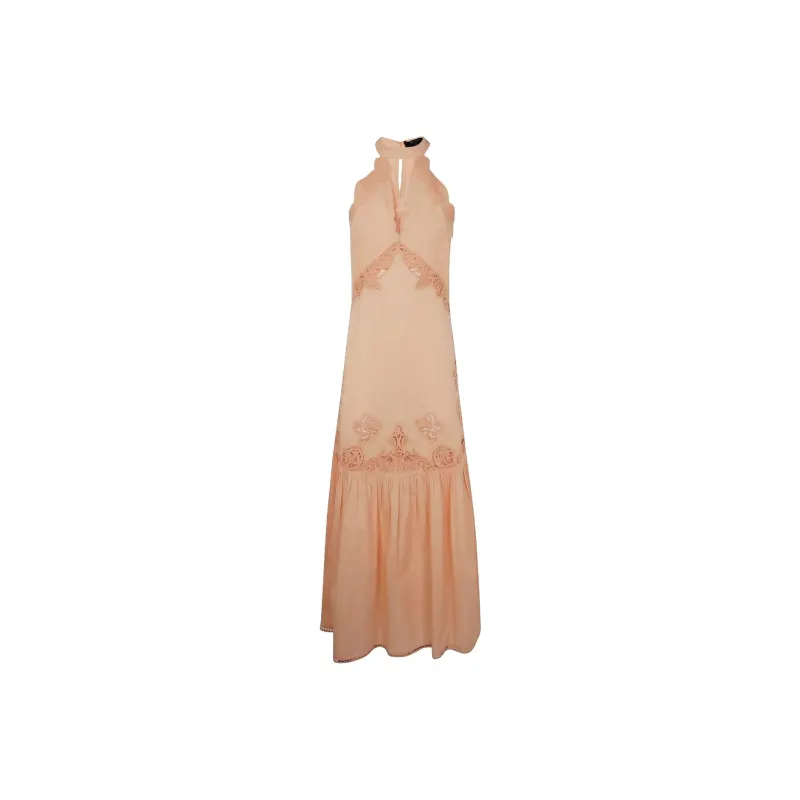 Twinset Broderie anglaise Halterneck Maxi Dress-1