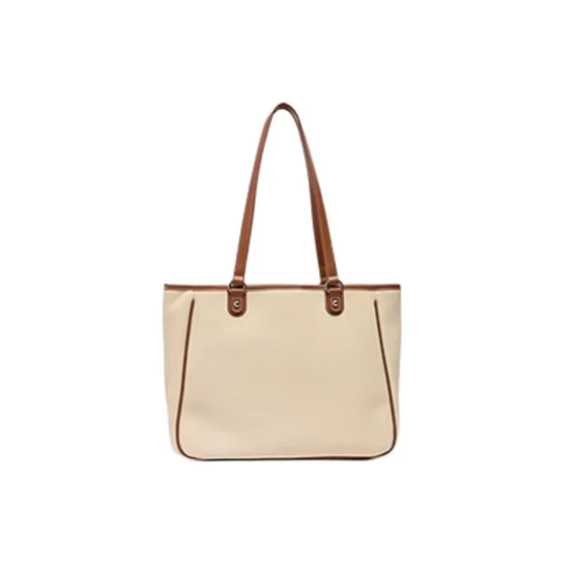 Three Blessings PU Tote Bag, Shopping Bag, Shoulder Bag Medium Size Women's Brown/Black-2