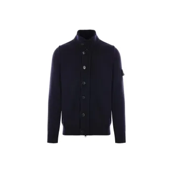 STONE ISLAND Logo Patch Knitted Cardigan