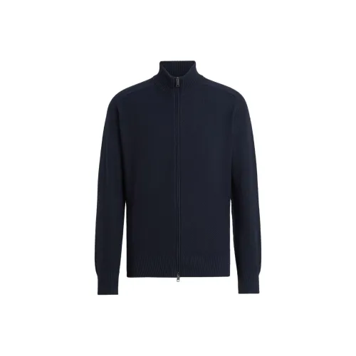 Ermenegildo Zegna Full Zip Ribbed Knit Cardigan