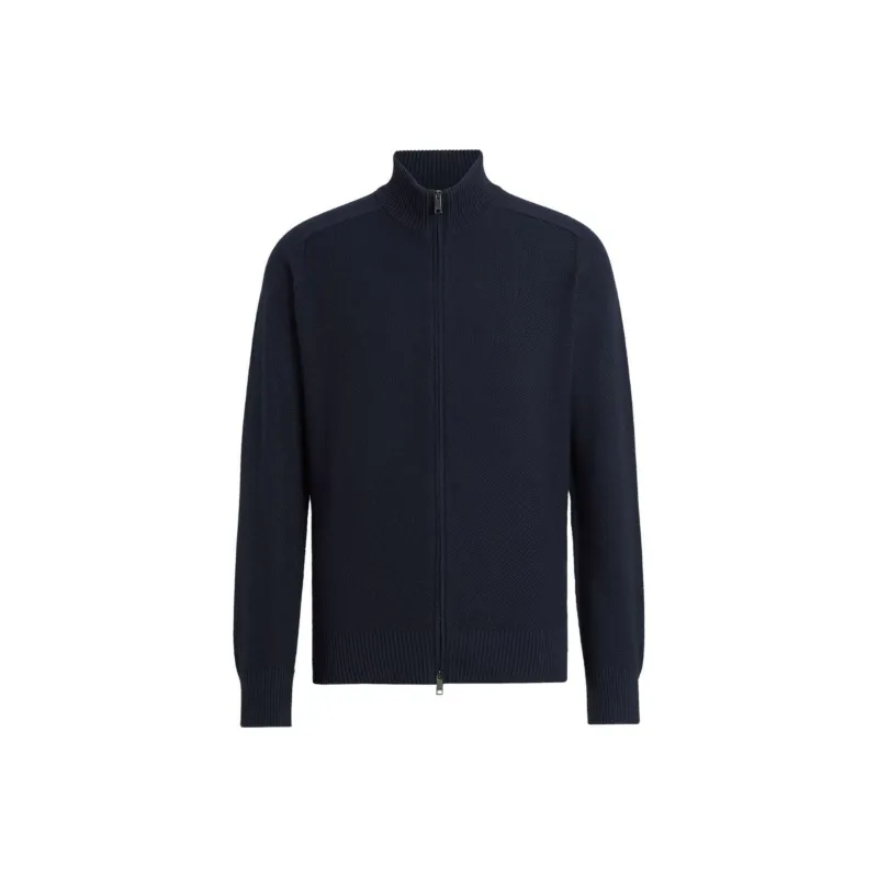 Ermenegildo Zegna Full Zip Ribbed Knit Cardigan-0