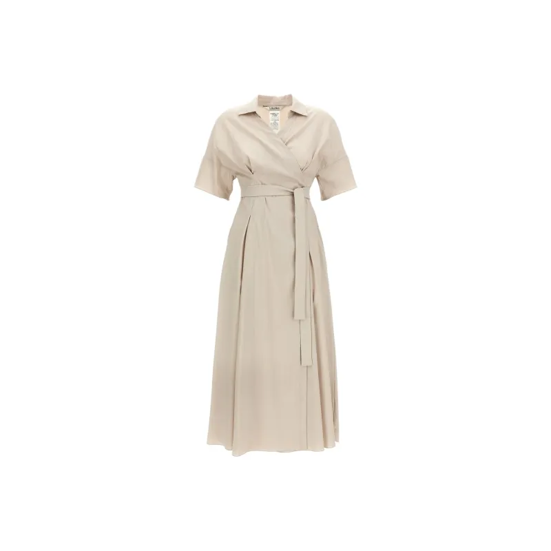 'S MAX MARA Short Sleeved Dress Women's Beige-0