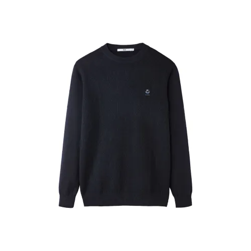 HLA Knitwear Men Navy Blue Pattern D7