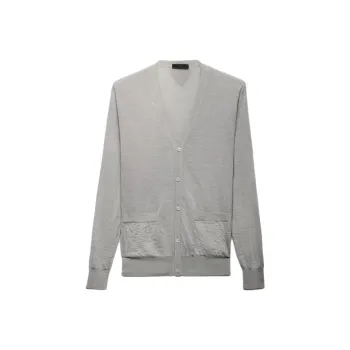 PRADA Cardigan In Cashmere Knitwear Men's Gray
