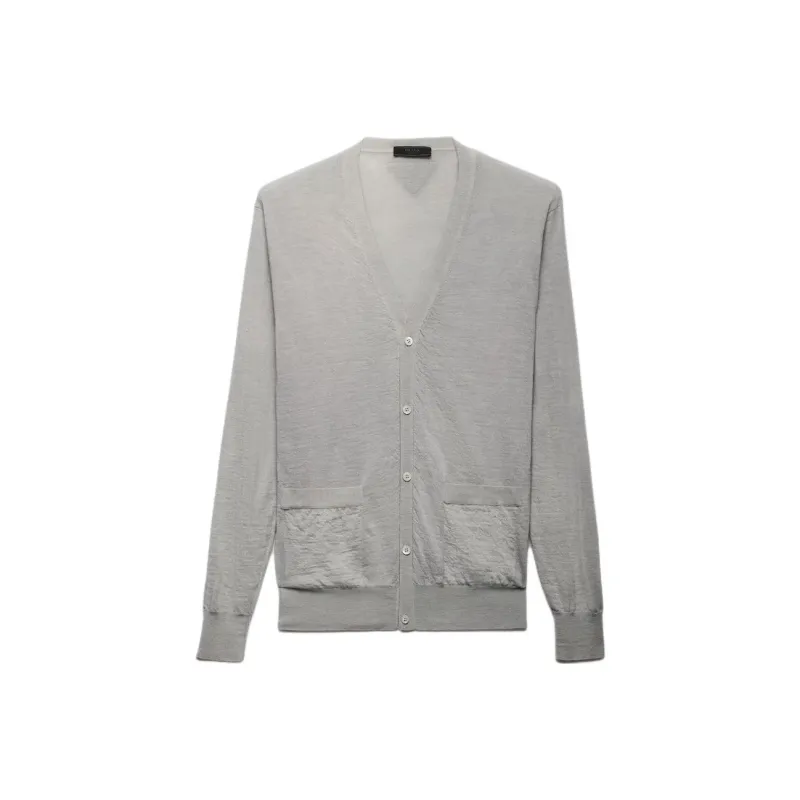 PRADA Cardigan In Cashmere Knitwear Men's Gray-0