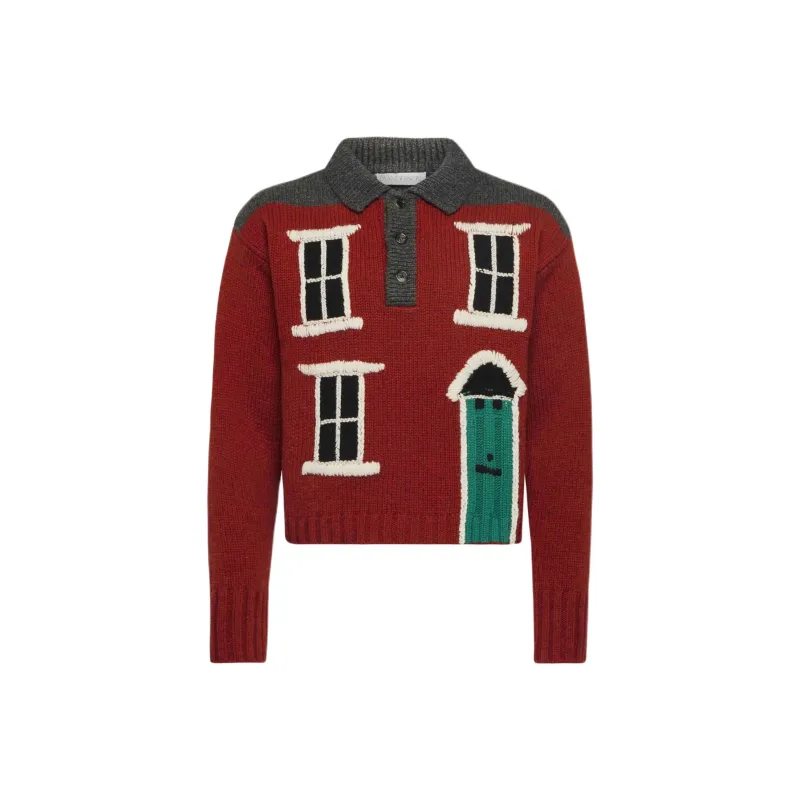 JW Anderson House Intarsia Polo Jumper-0
