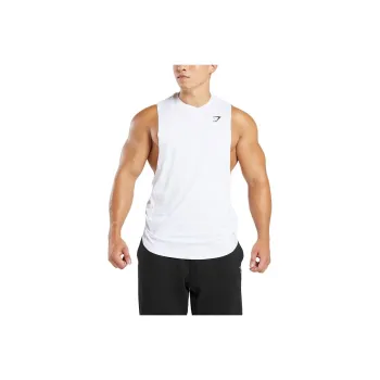 GYMSHARK Tank Tops Men White