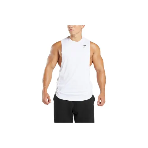 GYMSHARK Tank Tops Men White