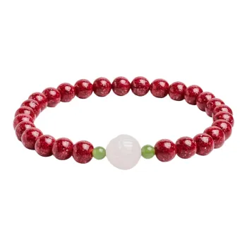 With The Heart Of The Jade Reconstructed Cinnabar Bracelets Women's