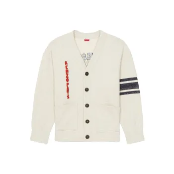 KENZO Drawn Varsity Oversized Knit Cardigan