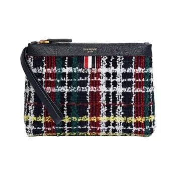 THOM BROWNE· Tweed Clutch Men's Blue & Multicolor