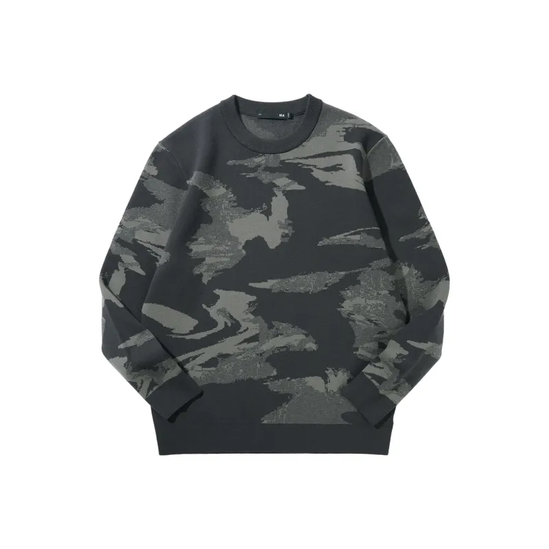HLA Runway Same Style Crew Neck Pullover Jacquard Soft Knitwear Men's-0