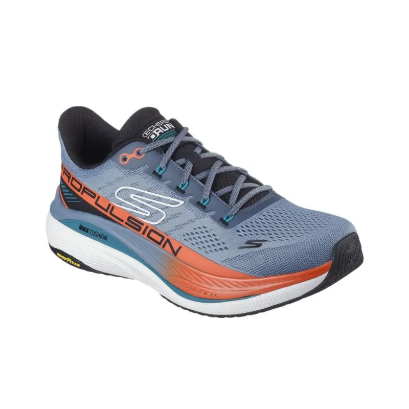Skechers Cushioning, Slip Resistant, And Breathable Low Top Running Shoes Men's Blue-2
