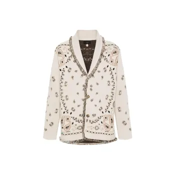 Alanui Bandana jacquard Frayed edge Cardigan