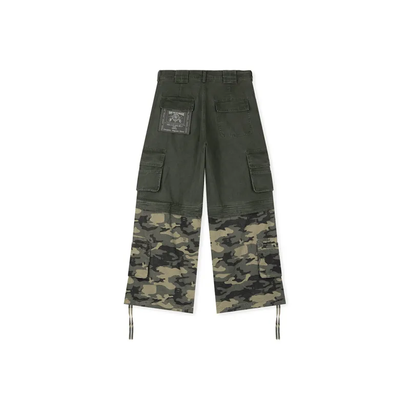 BONELESS Cargo Pants Unisex Gray Green & Camouflage-1