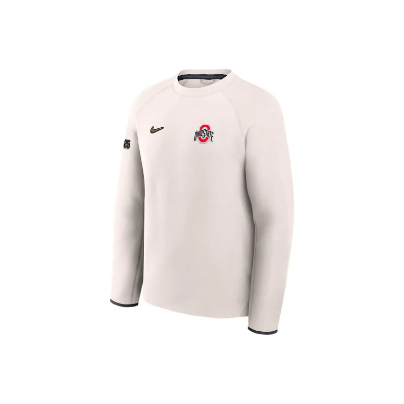 Nike Ohio State Buckeyes 2025 College Football Playoff Media Day Tech Fleece Men's Nike College Pullover Crew-0
