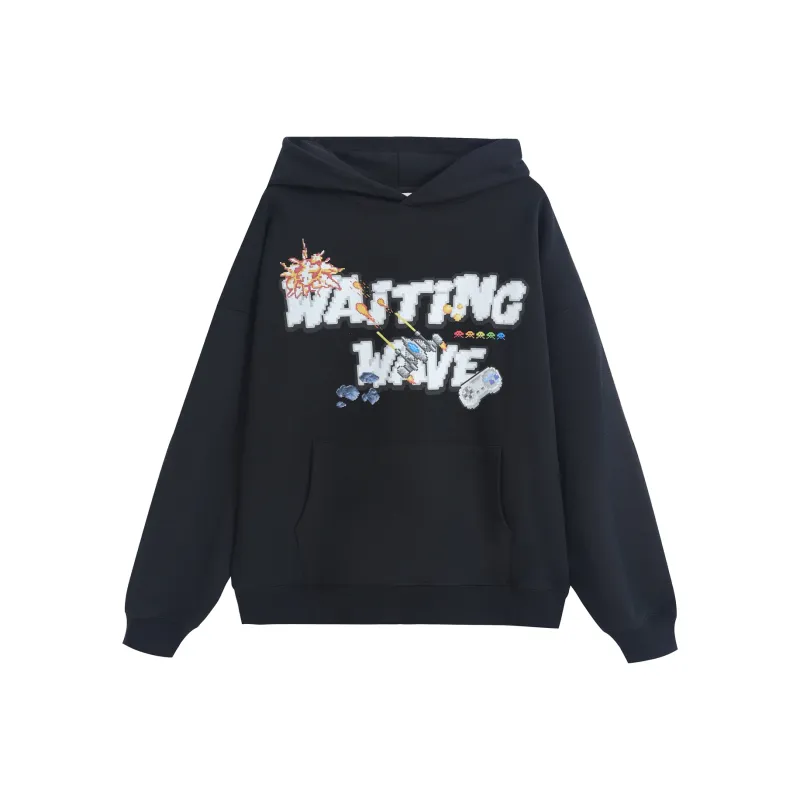 WAITINGWAVE Sweatshirt Unisex Black-0