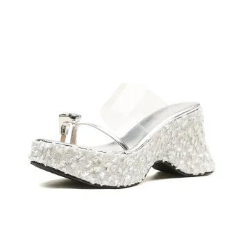MCKP Slide Slippers Women's Black/Silver/Champagne