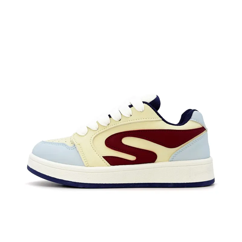7 SEVFUN Low Top Skateboard Shoes Women's Cream Blue Box-1